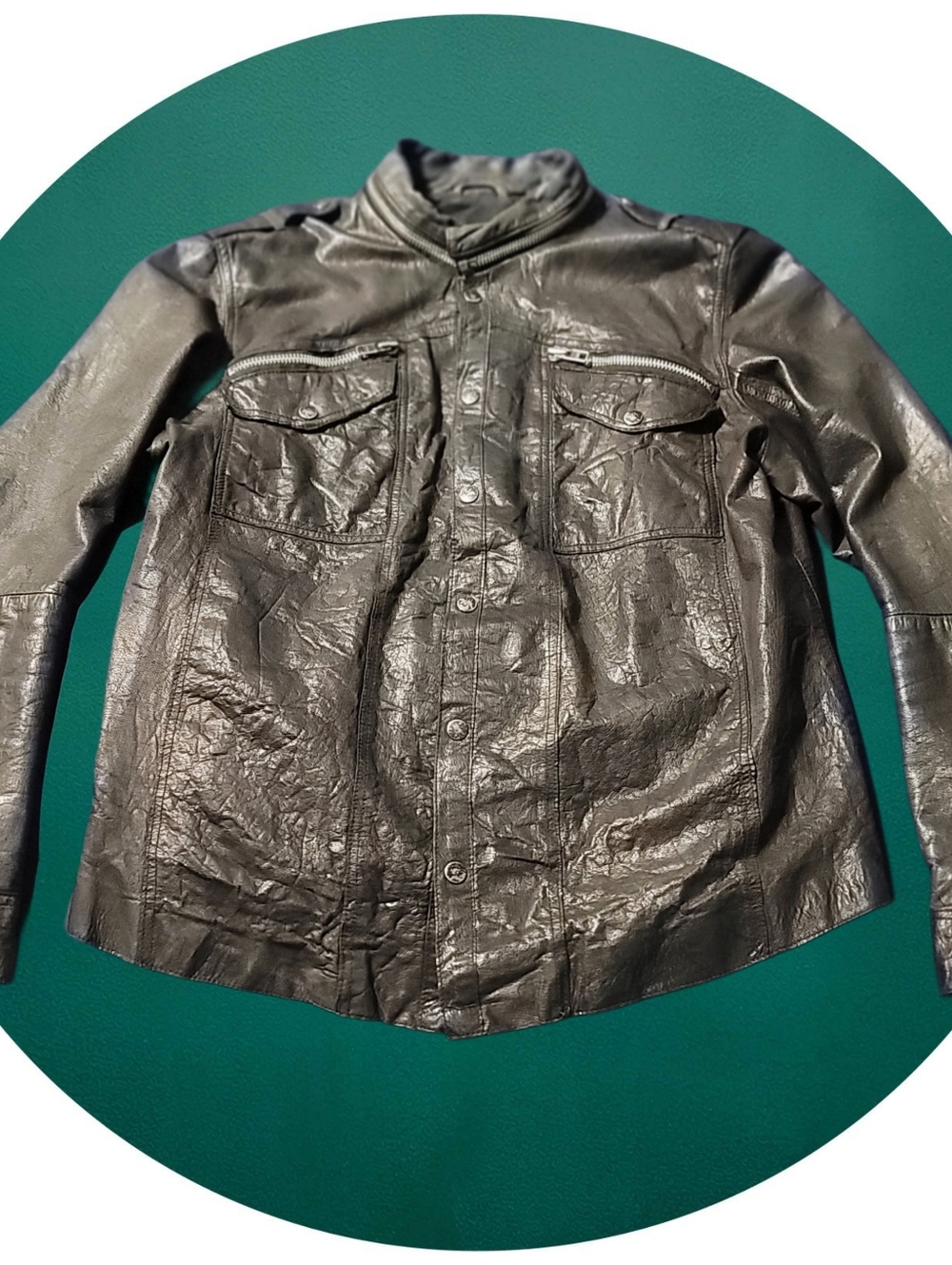 ALL SAINTS Spitalfields Lot No. A Leather Jacket XXL